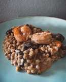 Risotto de mote con camarones y champiñones 🍄