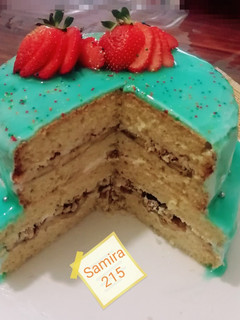 عکسی از دستور کیک دو طبقه با روکش بریلو🍰
