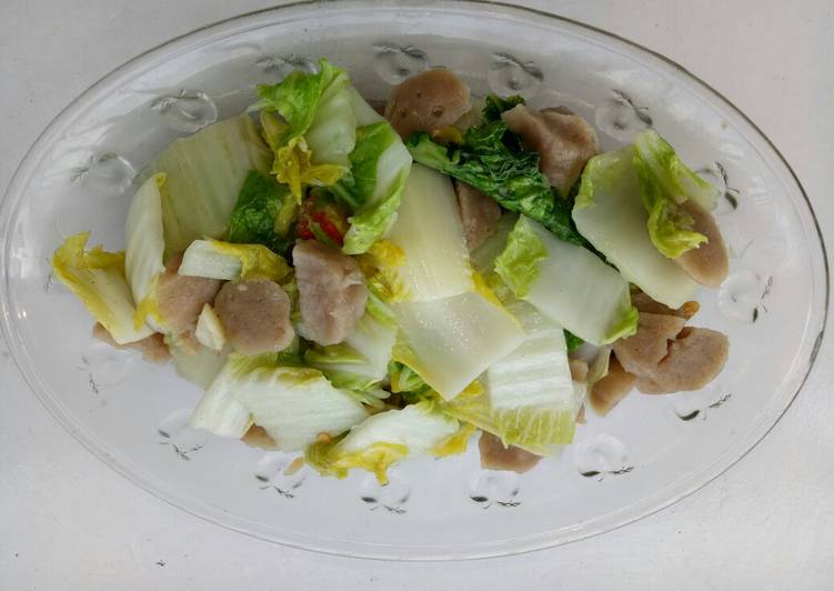 Cara Bikin Ca sawi putih baso Anti Gagal