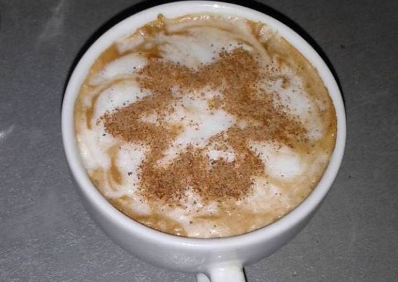 Creamy frothy coffee