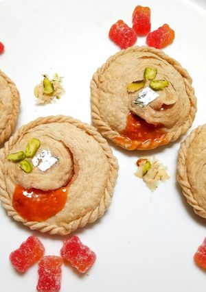 A picture of Baked Jelly Lava Khaja.