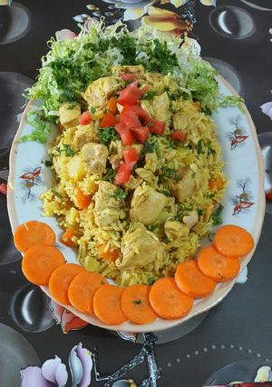 صورة لوصفة رز بال خضار وصدر دجاج