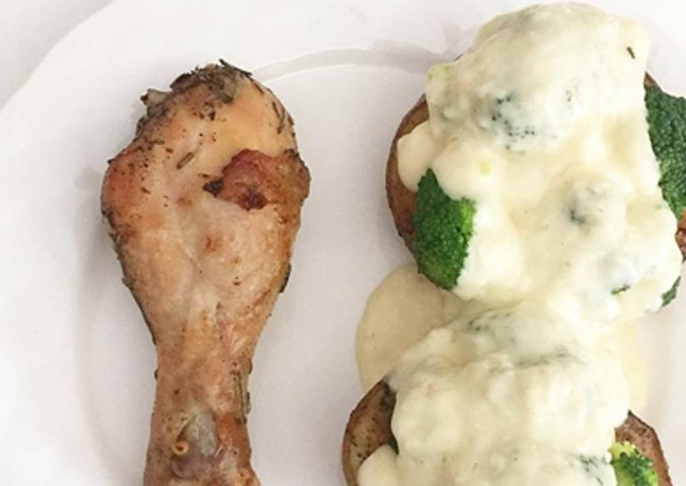 Roasted Chicken with Broccoli Cheese