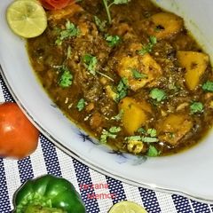 A picture of Fish hara masala karhae.
