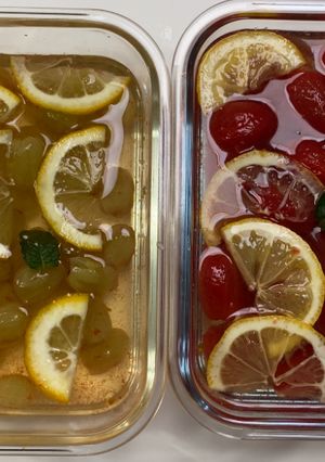 A picture of Marinated Tomatoes & Green Grapes.