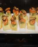 Melón con mejillones