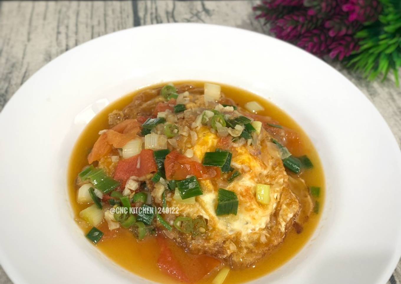Telur Ceplok Pedas Kuah Saos Tiram
