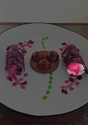 Una foto de Helado de fresa