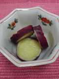 Simmered sweet potato with yuzu teaYuzu is a small citrus fruit
