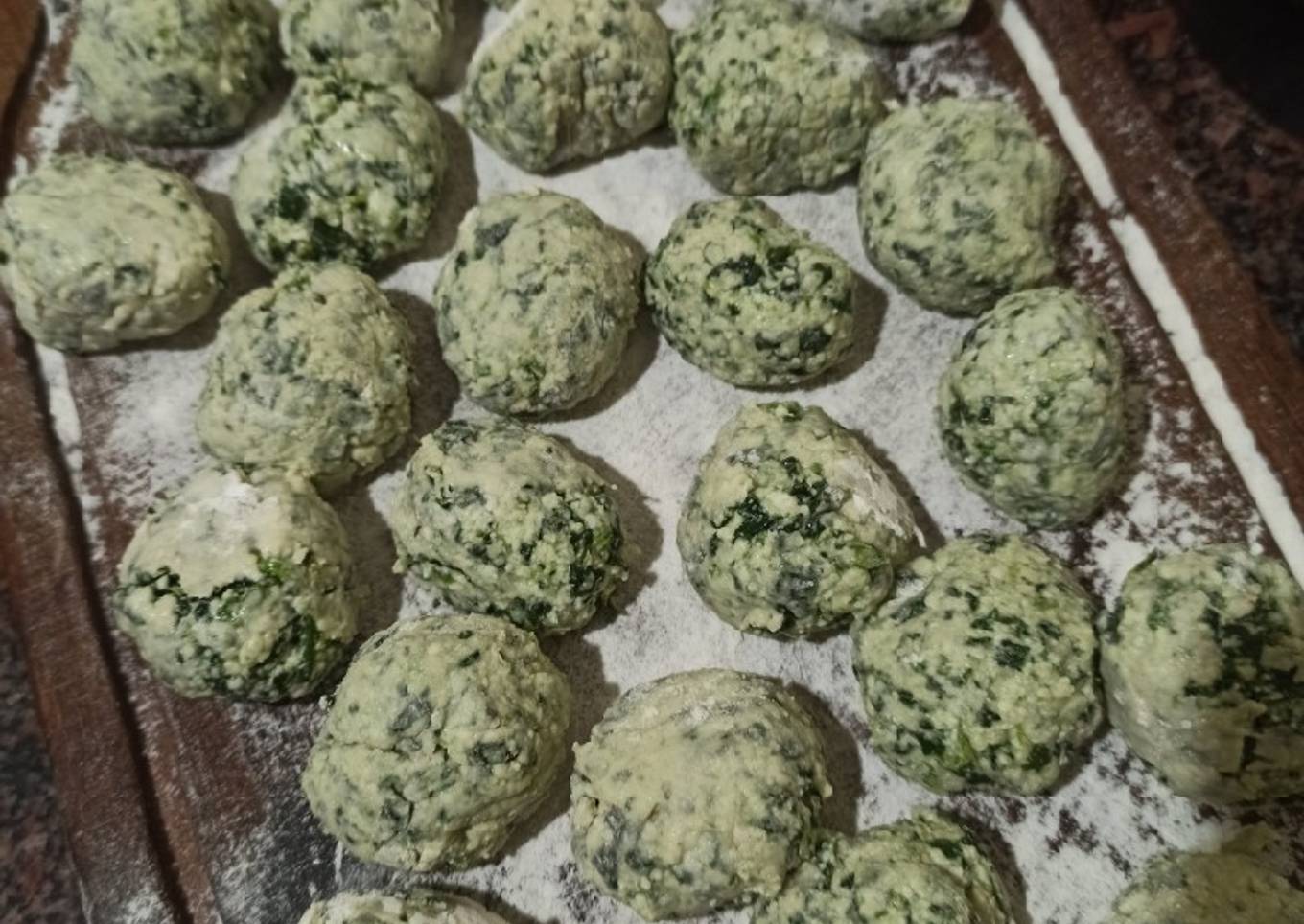 Malfatti de Espinaca y Ricota 👩🍳🥬🍚 con salsa de champiñón