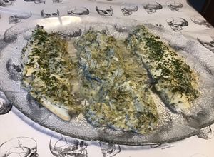 Une photo de Filets de bar sauce crème à l'oseille et oignon