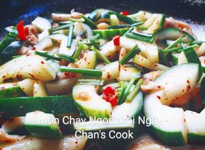 Hình của món Dưa leo xào nấm chay.