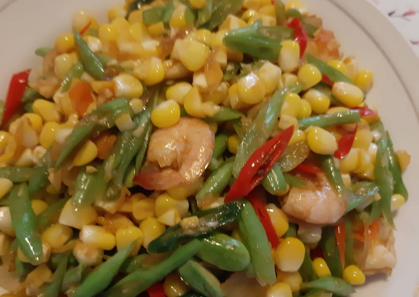 Tumis udang jagung buncis(#333)
