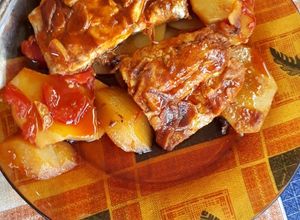 Una foto de Lomos de Corvina a la gallega