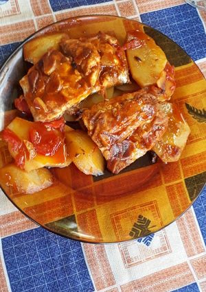 Una foto de Lomos de Corvina a la gallega
