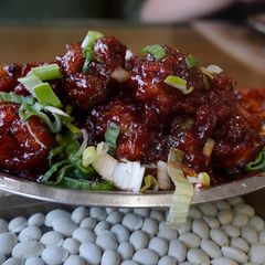 A picture of Mushroom Manchurian.