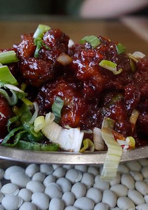 A picture of Mushroom Manchurian.