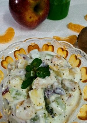 A picture of #Fruits and cream salad.