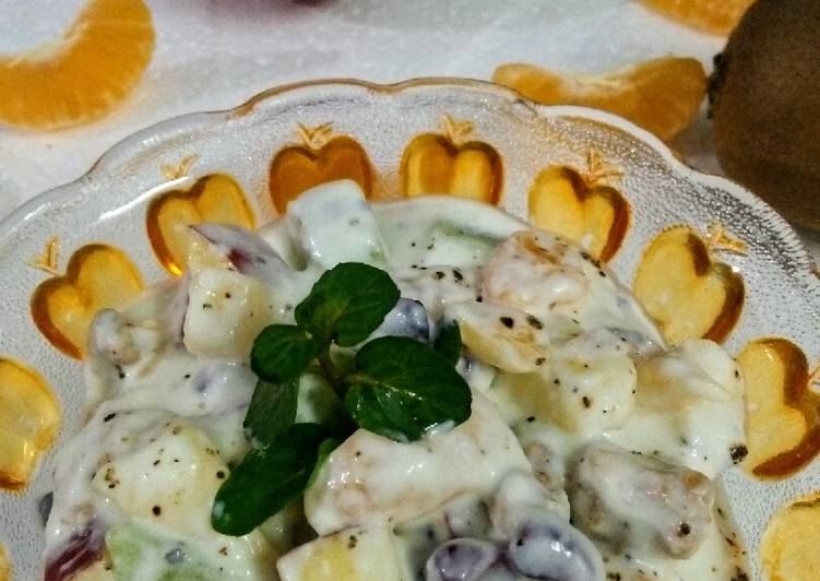 Recipe of Perfect #Fruits and cream salad