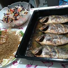 🐟 سمك 🐟 مشوي بالفرن 🐟 (دنيس) وأرز 🍚 صيادية 🐟 مع السلطة 🥗-レシピのメイン写真