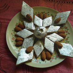 A picture of Kaju Katli.