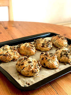 A picture of Herb, Cheese, Nuts and Seed Scones.