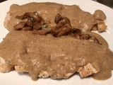Solomillo de pavo con crema de champiñones