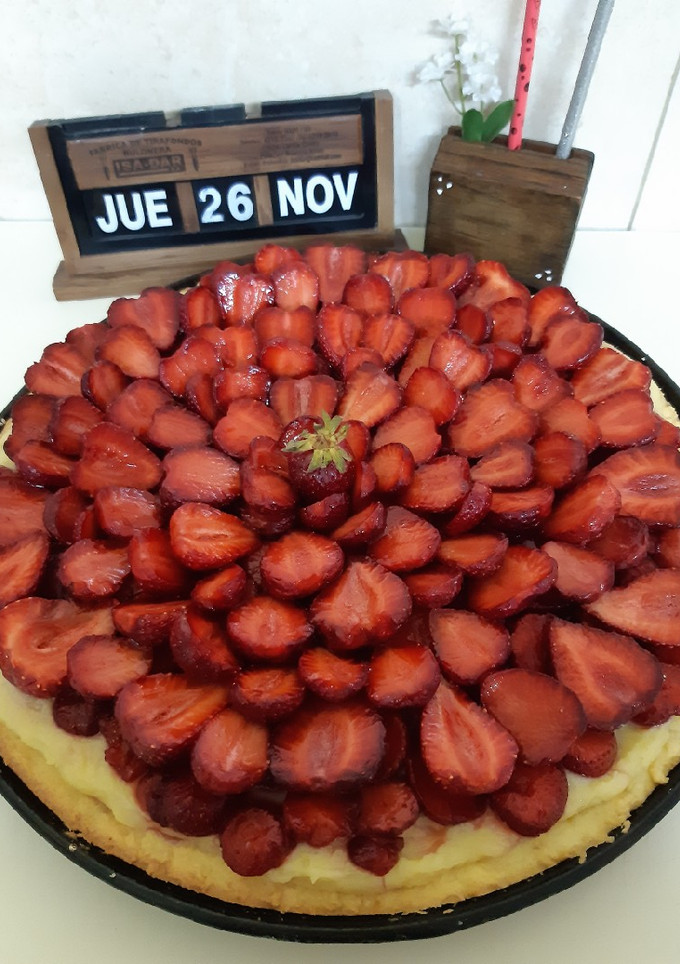 Una foto de Tarta de frutillas fácil