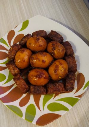Foto resep Telur dan Tempe Bacem, Mpasi 18 Bulan (Hana 20 Bulan)