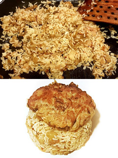 Una foto de Arroz Basmati Coconut Style con Cebolla y Berenjena al Curry