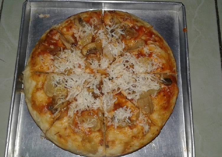 Resep Pizzaa teflon empuk😘 Anti Gagal