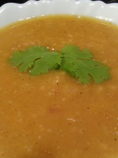 A picture of Pumpkin masoor dal soup.