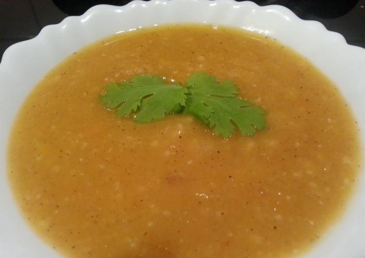 Simple Way to Prepare Super Quick Homemade Pumpkin masoor dal soup