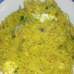 A picture of Indomie with egg.