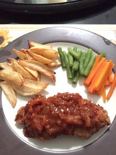 Foto resep Crispy chicken steak (w/ bbq sauce)