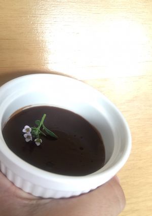 Una foto de Flan de chocolate