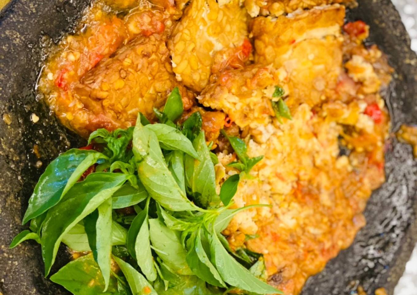 Resep Tempe penyet kemangi