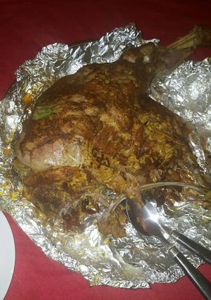صورة لوصفة 💛🐏كتف خاروف محشي بالأرز الشرقي على طريقتي😻❤🐑