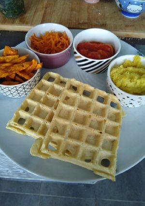 Une photo de Gaufre salée et farandole de légumes