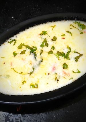 A picture of Majjige saru / buttermilk sambar.