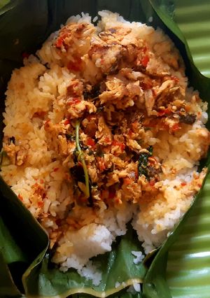 Foto resep Nasi Bakar Ikan Tongkol / Cakalang Kemangi Enak banget