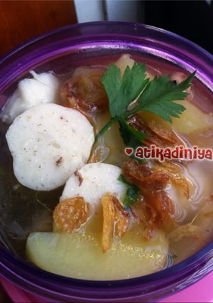 Foto resep Simple Fish Meatball Soup 😘