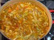 A picture of vegetable soup