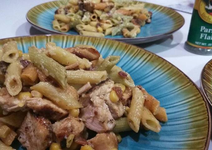 Simple Way to Prepare Super Quick Homemade Chicken carbonara penne pasta