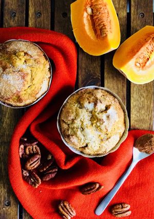 Una foto de Muffins de calabaza y nueces pecanas 🎃