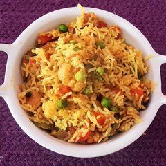 A picture of Vegetable biryani.