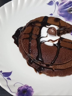 A picture of Eggless Chocolate pancake.