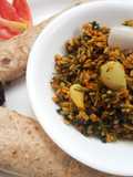 Coriander leaves-spring onions-moong daal dry