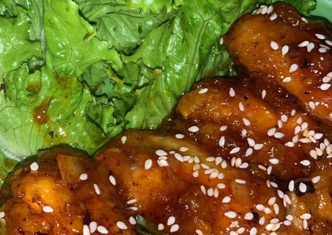 Anti Ribet, Bikin Korean honey garlic chicken wings Anti Gagal