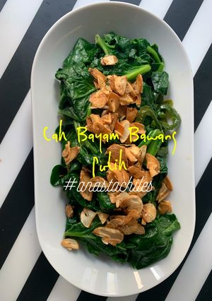 Foto resep Cah Bayam Bawang Putih